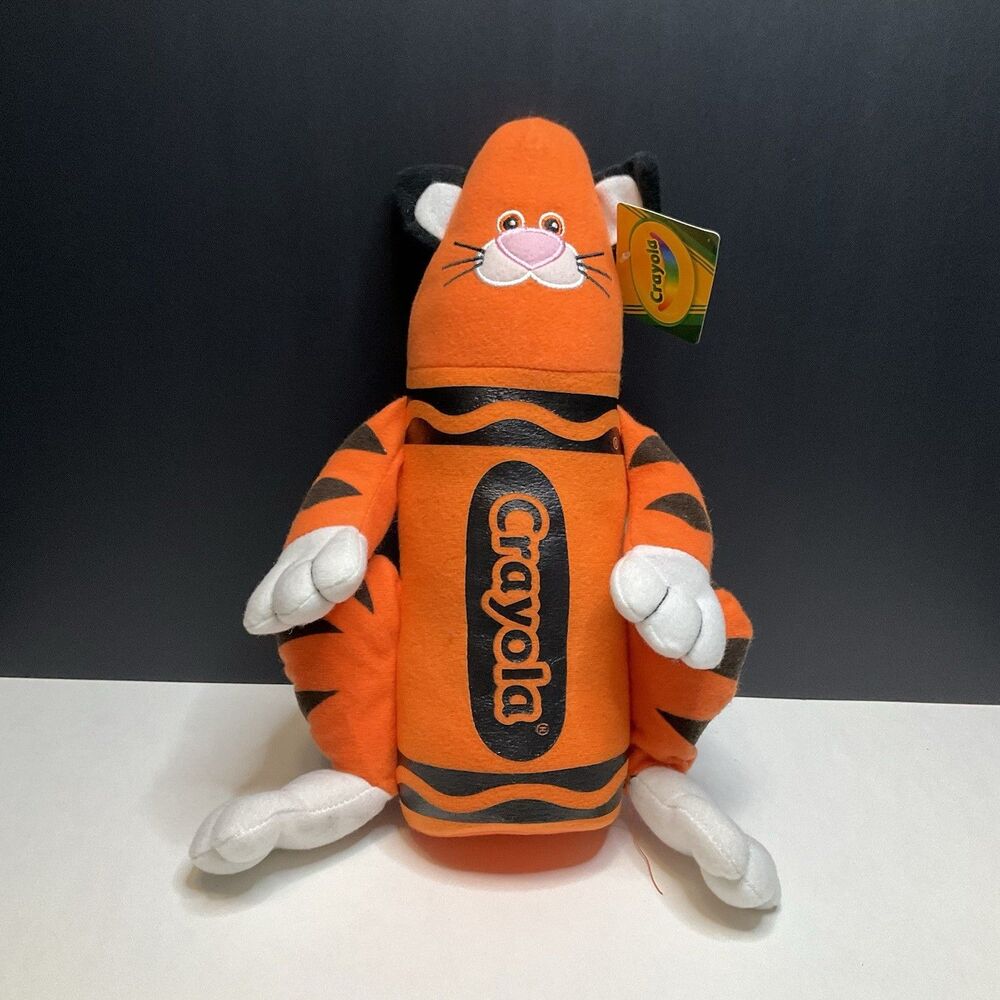 NWT Nanco Crayola 2008 Color Orange Tiger Plush Stuffed Toy Crayon Nanco 9”